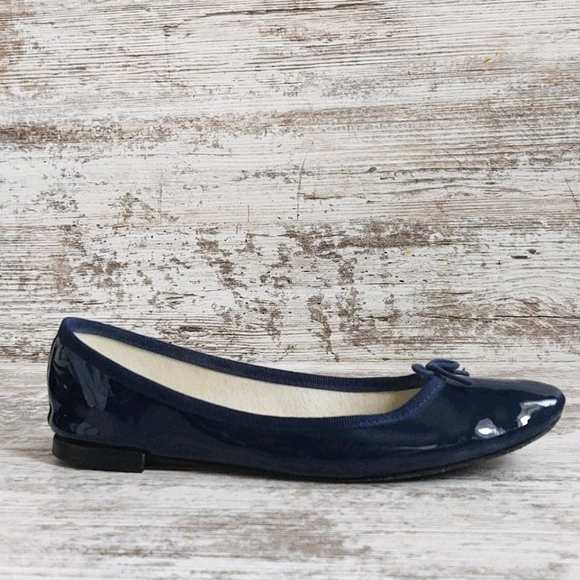 đŞSz 38 Repetto Blue Patent Leather Ballerina Flat - Picture 12 of 16